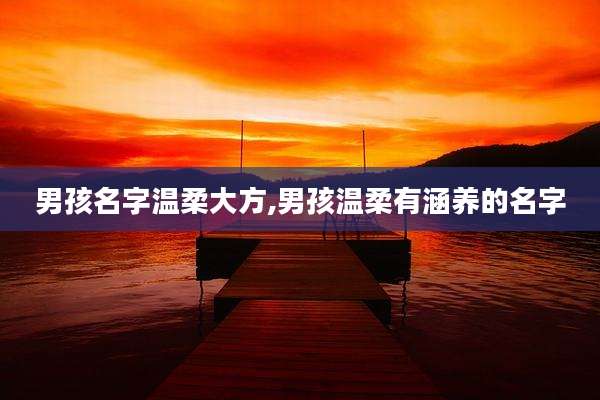 男孩名字温柔大方,男孩温柔有涵养的名字