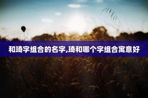 和琦字组合的名字,琦和哪个字组合寓意好