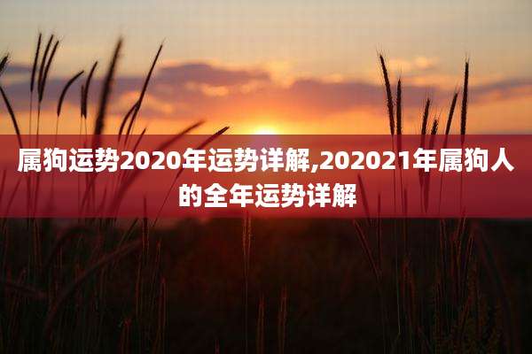属狗运势2020年运势详解,202021年属狗人的全年运势详解