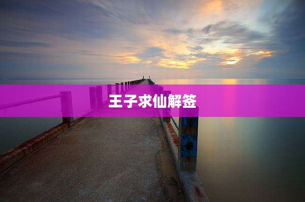 王子求仙解签