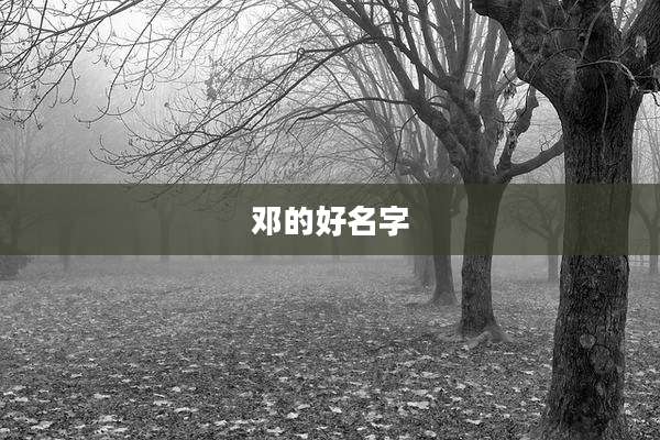 邓的好名字