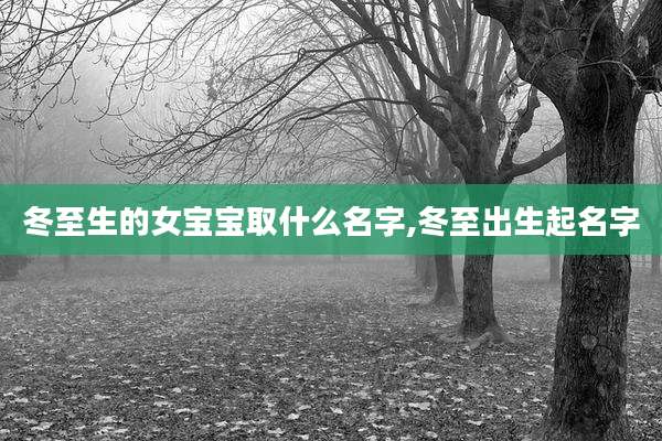 冬至生的女宝宝取什么名字,冬至出生起名字