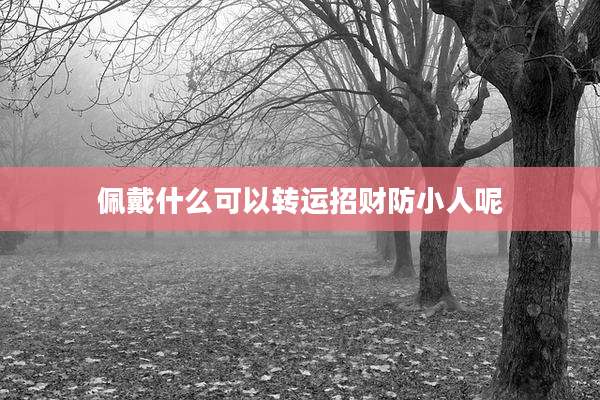 佩戴什么可以转运招财防小人呢