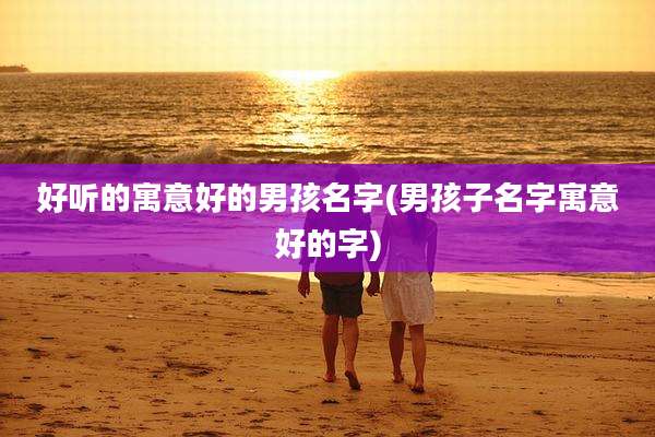 好听的寓意好的男孩名字(男孩子名字寓意好的字)