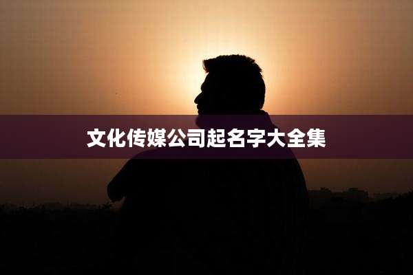 文化传媒公司起名字大全集