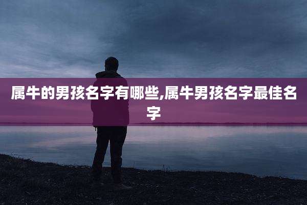 属牛的男孩名字有哪些,属牛男孩名字最佳名字