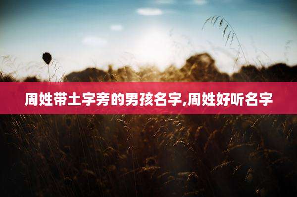 周姓带土字旁的男孩名字,周姓好听名字