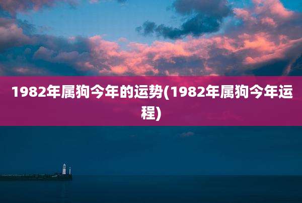 1982年属狗今年的运势(1982年属狗今年运程)