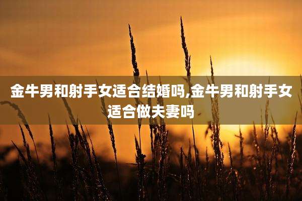金牛男和射手女适合结婚吗,金牛男和射手女适合做夫妻吗