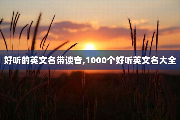 好听的英文名带读音,1000个好听英文名大全