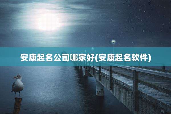 安康起名公司哪家好(安康起名软件)