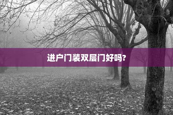 进户门装双层门好吗?