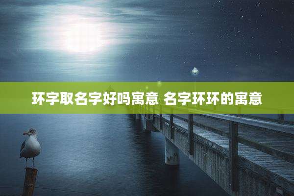 环字取名字好吗寓意 名字环环的寓意