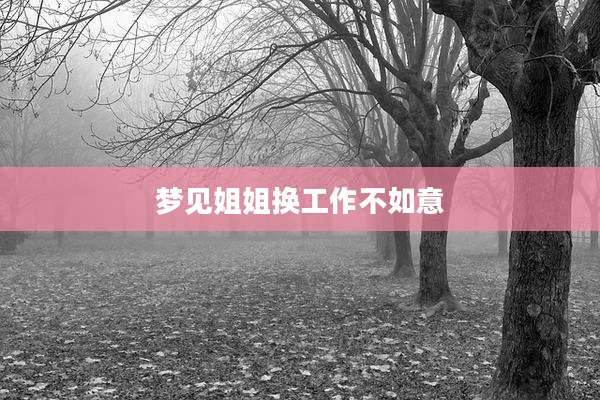 梦见姐姐换工作不如意