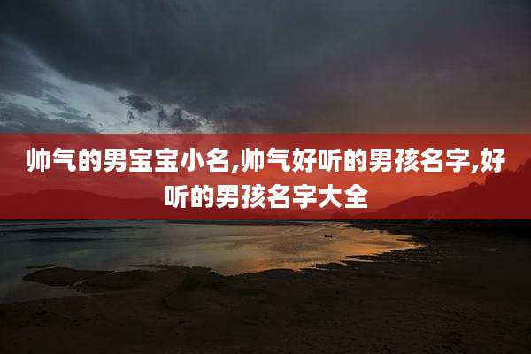 帅气的男宝宝小名,帅气好听的男孩名字,好听的男孩名字大全