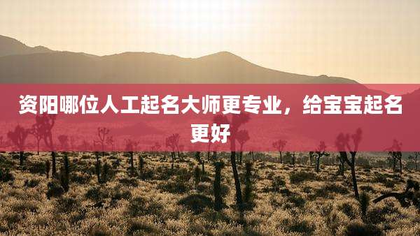 资阳哪位人工起名大师更专业,给宝宝起名更好