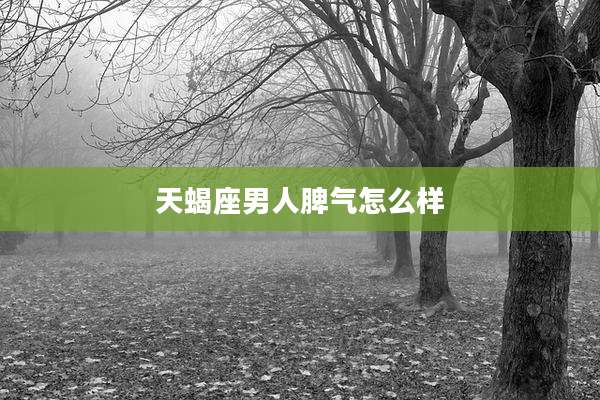 天蝎座男人脾气怎么样