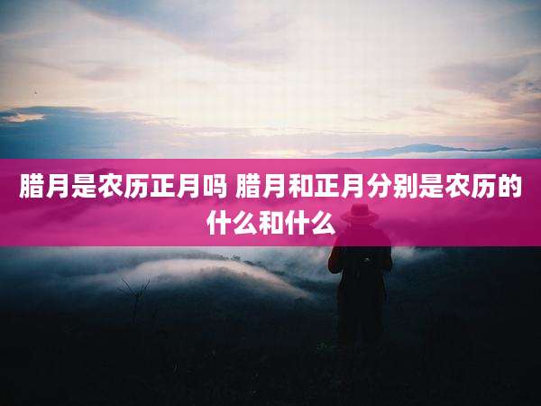 腊月是农历正月吗 腊月和正月分别是农历的什么和什么
