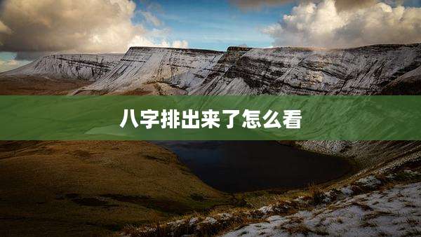 八字排出来了怎么看
