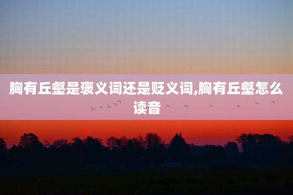 胸有丘壑是褒义词还是贬义词,胸有丘壑怎么读音