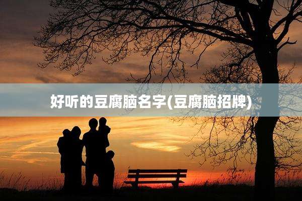 好听的豆腐脑名字(豆腐脑招牌)