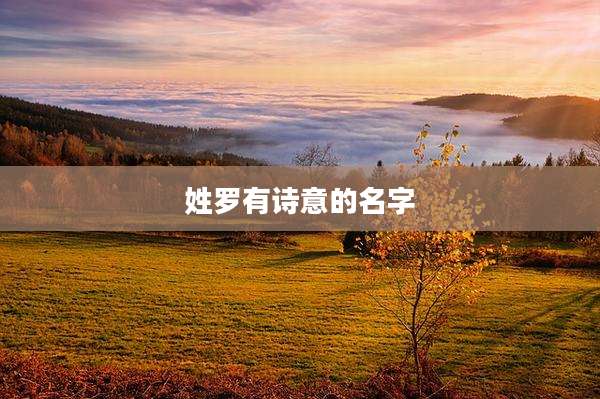 姓罗有诗意的名字