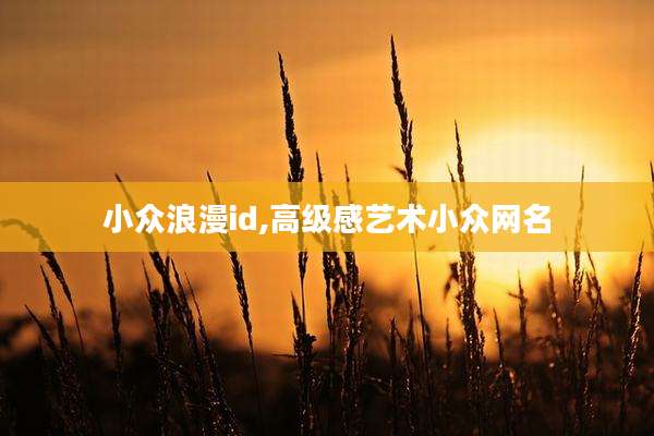 小众浪漫id,高级感艺术小众网名