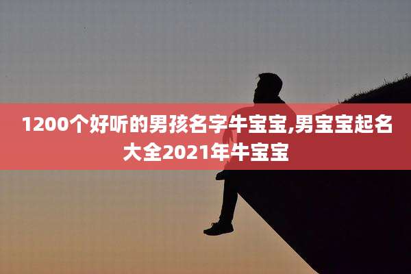 1200个好听的男孩名字牛宝宝,男宝宝起名大全2021年牛宝宝