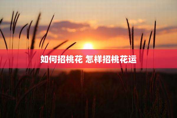 如何招桃花 怎样招桃花运