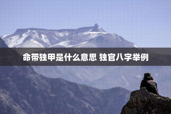 命带独甲是什么意思 独官八字举例
