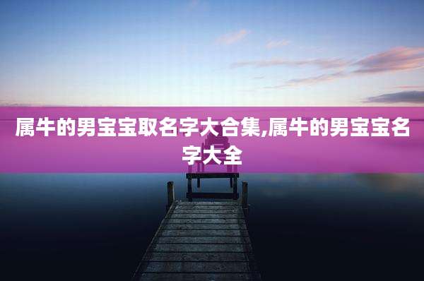 属牛的男宝宝取名字大合集,属牛的男宝宝名字大全