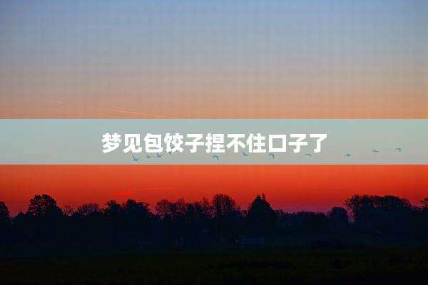 梦见包饺子捏不住口子了