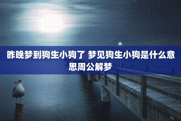 昨晚梦到狗生小狗了 梦见狗生小狗是什么意思周公解梦