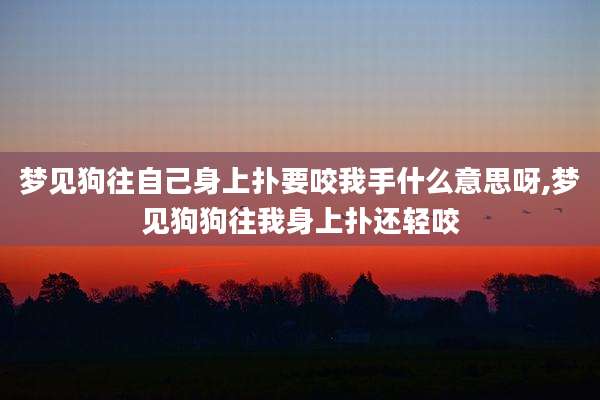 梦见狗往自己身上扑要咬我手什么意思呀,梦见狗狗往我身上扑还轻咬