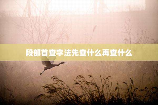 段部首查字法先查什么再查什么