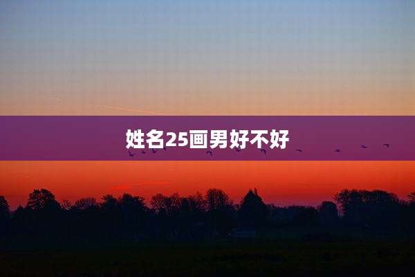 姓名25画男好不好