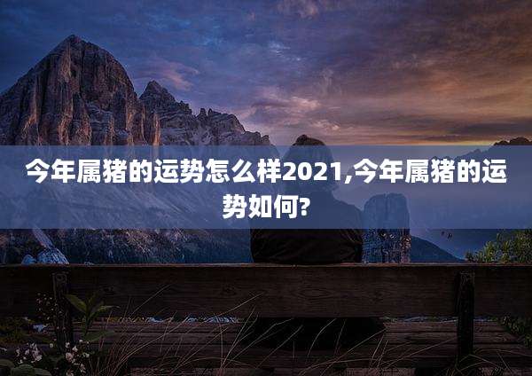 今年属猪的运势怎么样2021,今年属猪的运势如何?