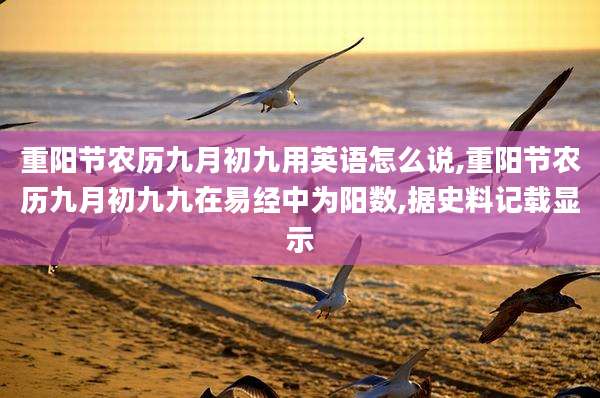 重阳节农历九月初九用英语怎么说,重阳节农历九月初九九在易经中为阳数,据史料记载显示