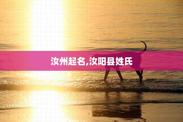 汝州起名,汝阳县姓氏