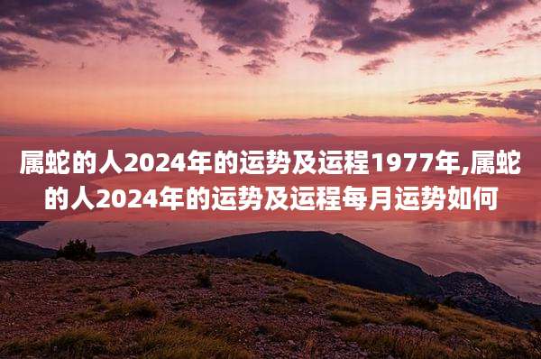 属蛇的人2024年的运势及运程1977年,属蛇的人2024年的运势及运程每月运势如何