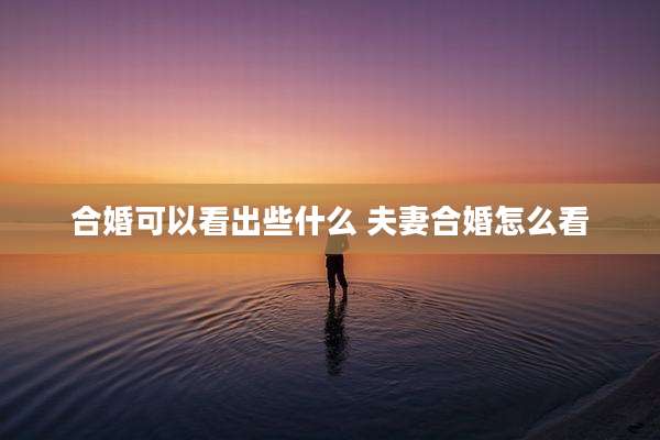 合婚可以看出些什么 夫妻合婚怎么看