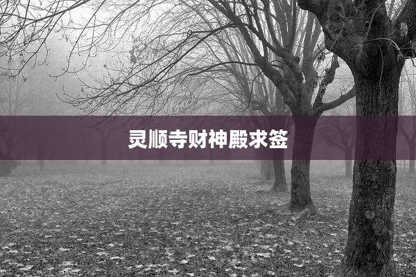 灵顺寺财神殿求签
