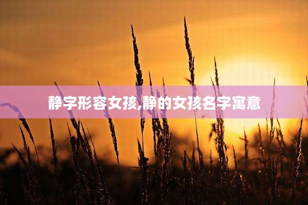 静字形容女孩,静的女孩名字寓意
