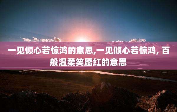 一见倾心若惊鸿的意思,一见倾心若惊鸿, 百般温柔笑靥红的意思