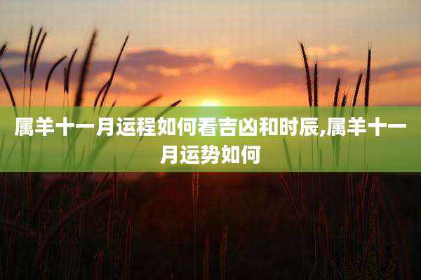 属羊十一月运程如何看吉凶和时辰,属羊十一月运势如何
