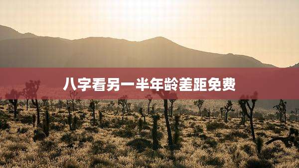 八字看另一半年龄差距免费