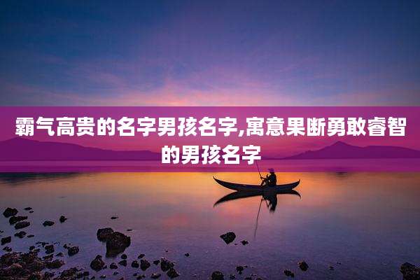 霸气高贵的名字男孩名字,寓意果断勇敢睿智的男孩名字