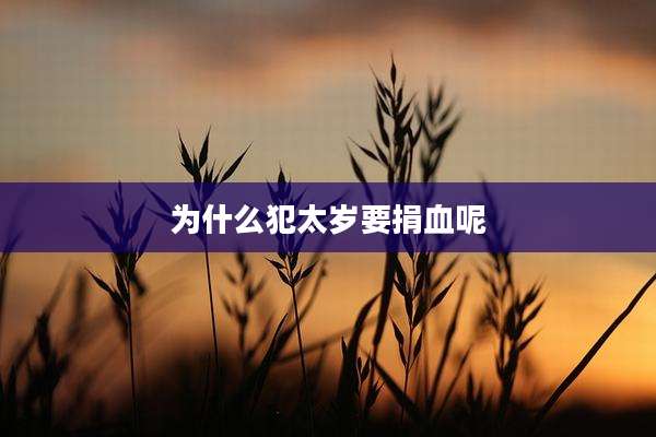 为什么犯太岁要捐血呢