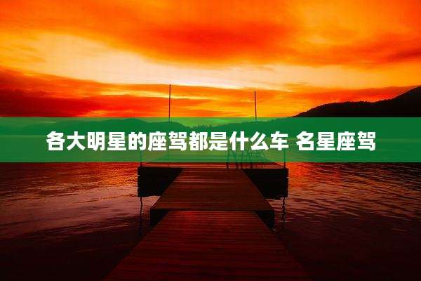 各大明星的座驾都是什么车 名星座驾