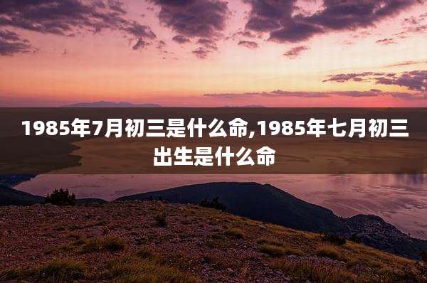 1985年7月初三是什么命,1985年七月初三出生是什么命